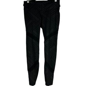 Old Navy Active Go Dry Leggings Womens Medium Black Geometric Print Fitted